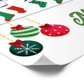 Kerstfeest Gift Exchange Dice Game Poster (Hoek)