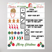 Kerstfeest Gift Exchange Dice Game Poster (Voorkant)