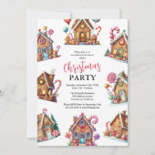 Kerstfeest Gingerbread House Feest Kaart (Voorkant)