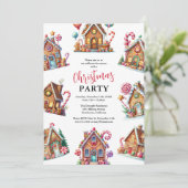 Kerstfeest Gingerbread House Feest Kaart (Staand voorkant)