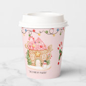 Kerstfeest Gingerbread House Papieren Bekers (Achterkant)