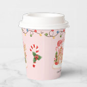 Kerstfeest Gingerbread House Papieren Bekers (Rechts)