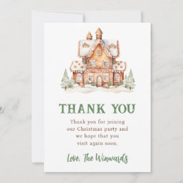 Kerstfeest Gingerbread House Versieren Bedankkaart