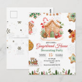 Kerstfeest Gingerbread House Versieren  Briefkaart (Voorkant / Achterkant)