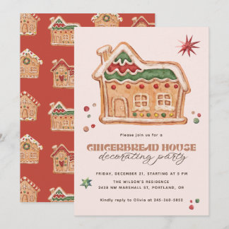 Kerstfeest Gingerbread House Versieren Kaart