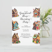 Kerstfeest Gingerbread House Versieren Kaart (Staand voorkant)