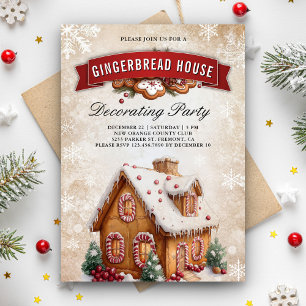 Kerstfeest Gingerbread House Versieren Kaart