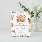 Kerstfeest Gingerbread Huis Decoratie Feestje  Briefkaart (Staand voorkant)