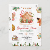 Kerstfeest Gingerbread Huis Decoratie Feestje  Briefkaart (Voorkant / Achterkant)