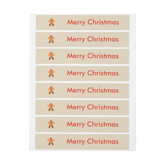Kerstfeest Gingerbread Man Aangepaste Labels Omwikkelbaar Adreslabel (Vel)