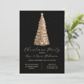 Kerstfeest Glam Gold Tree Sparkle Kaart (Staand voorkant)