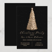 Kerstfeest Glam Gold Tree Sparkle Kaart (Voorkant / Achterkant)