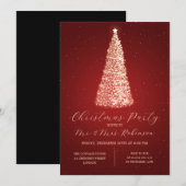 Kerstfeest Glam Red Tree Sparkle Kaart (Voorkant / Achterkant)