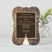 Kerstfeest Glans Goud Kaart (Staand voorkant)