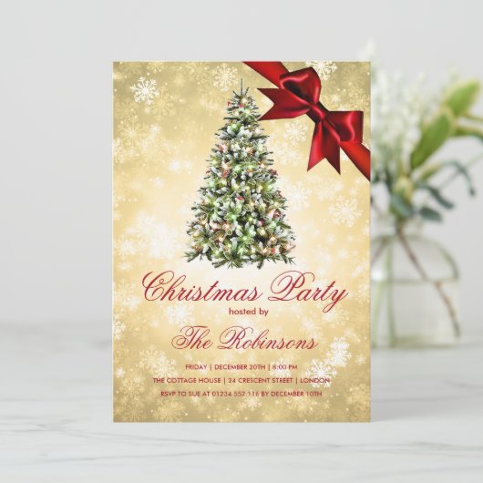 kerstfeest | Glansglitter met goudmakbomen Kaart (Staand voorkant)