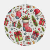 Kerstfeest Glas Ornament (Achterkant)