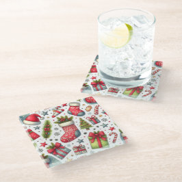 Kerstfeest Glazen Onderzetter