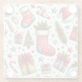 Kerstfeest Glazen Onderzetter (Achterkant)