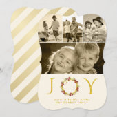 Kerstfeest Glitter Floral Wreath Die Cut Feestdagenkaart (Voorkant / Achterkant)