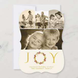 Kerstfeest Glitter Floral Wreath Die Cut Feestdagenkaart