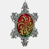 Kerstfeest Glitter Musical Clefs Holiday Ornament (Links)