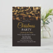 Kerstfeest Glitterlichten Uitnodiging (Staand voorkant)