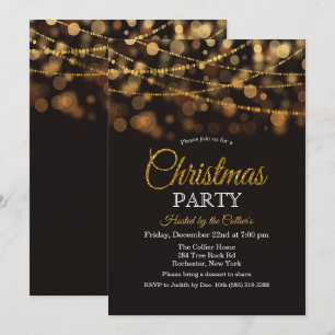 Kerstfeest Glitterlichten Uitnodiging