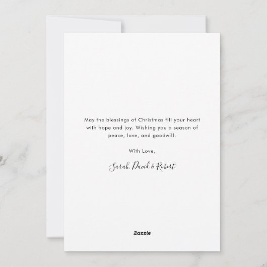 Kerstfeest Glorie voor God Schattigee Familiefoto  Feestdagenkaart (Achterkant)