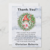 Kerstfeest Gnome Birthday party Dank je kaarten (Voorkant)