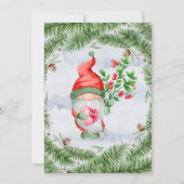 Kerstfeest Gnome Birthday party Dank je kaarten (Achterkant)