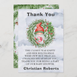 Kerstfeest Gnome Birthday party Dank je kaarten