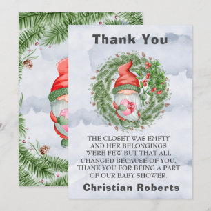 Kerstfeest Gnome Birthday party Dank je kaarten