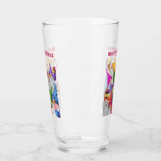 Kerstfeest Gnome Glas (Links)