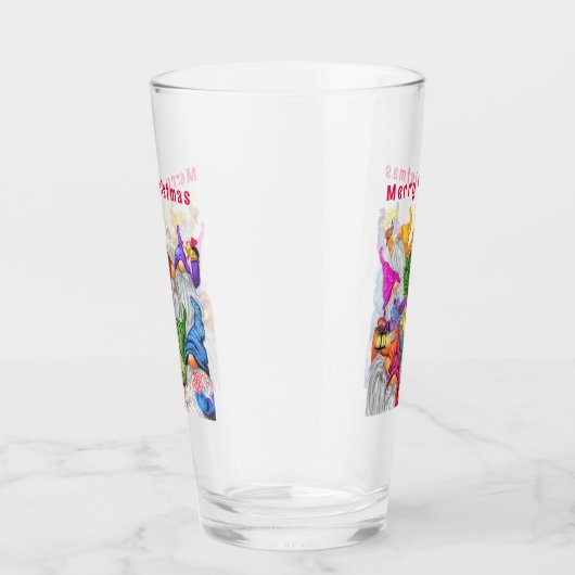 Kerstfeest Gnome Glas (Rechts)