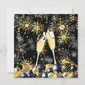 Kerstfeest Gold Black Snowflakes Holiday Kaart (Achterkant)