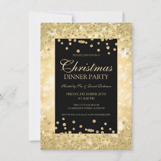 Kerstfeest Gold Glitter Winter Wonder Kaart (Voorkant)