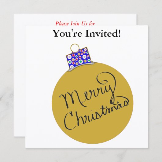 kerstfeest Gold Ornament Ball Feestdagenkaart (Voorkant / Achterkant)