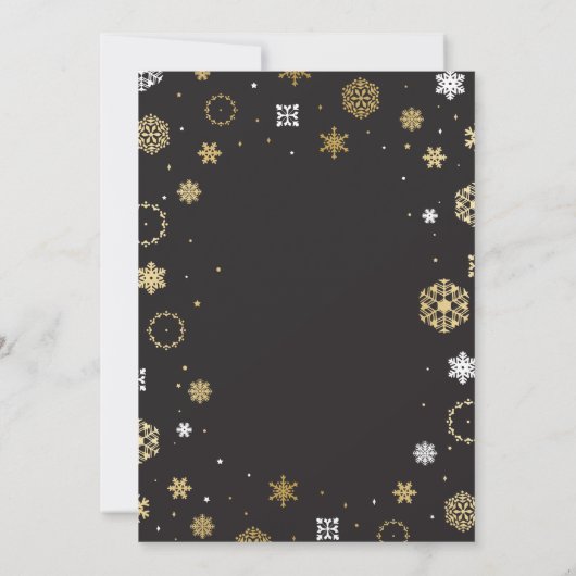 Kerstfeest Gold Sneeuwvlokken uitnodigen Kaart (Achterkant)
