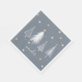 Kerstfeest Gold Stars Blauw Servet (Hoek)