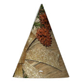 Kerstfeest Golden Green Leaves Red Rustic Feesthoedjes (Links)