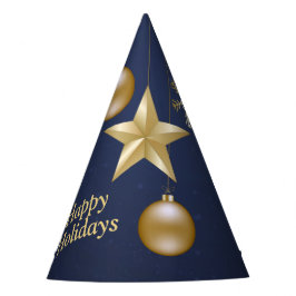Kerstfeest Golden Ornament Navy Blue Elegant Feesthoedjes