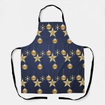 Kerstfeest Golden Ornaments Navy Blue Elegant