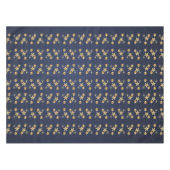Kerstfeest Golden Ornaments Navy Blue Elegant Tafelkleed (Voorkant (Horizontaal))