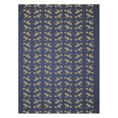 Kerstfeest Golden Ornaments Navy Blue Elegant Tafelkleed (Voorkant)
