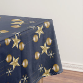 Kerstfeest Golden Ornaments Navy Blue Elegant Tafelkleed