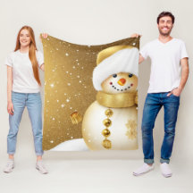 Kerstfeest Golden Snowman Sneeuwvlokken Feestdagen