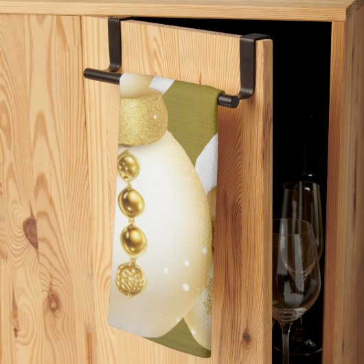 Kerstfeest Golden Snowman Winter Feestdagen Theedoek (Derde Gevouwen)