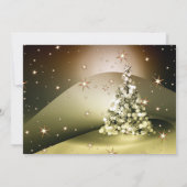 Kerstfeest Golden Tree Shiny Sparkle Stars Kaart (Achterkant)