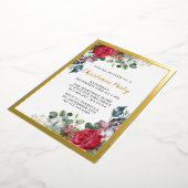 Kerstfeest Goud Folie Uitnodigingskaart Uitnodiging (Gedraaid)