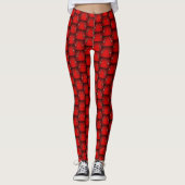 Kerstfeest Goud Rood Winter Elegant Leggings (Voorkant)